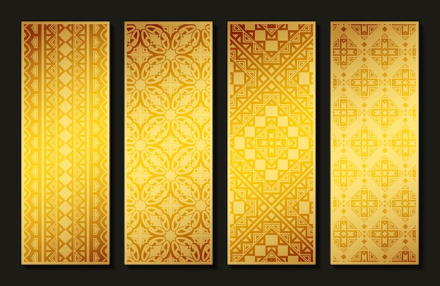 Elegant gold abstract pattern vertical card