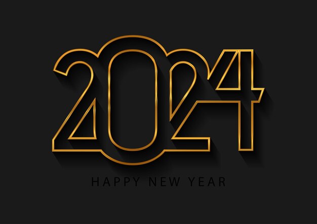 Vector elegant gold and black happy new year design