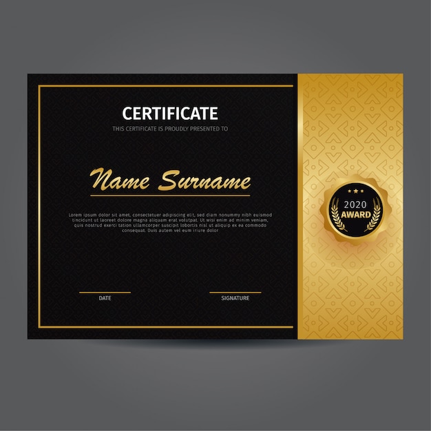 Vector elegant gold certificate template