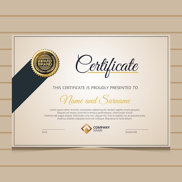 Elegant  gold diploma certificate template