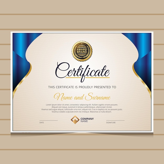 Vector elegant  gold diploma certificate template