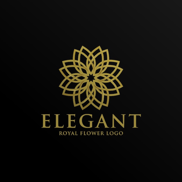 Elegant gold floral logo template