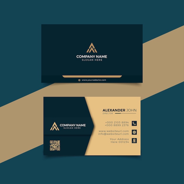 Elegant gold foil modern business card template corporate professional