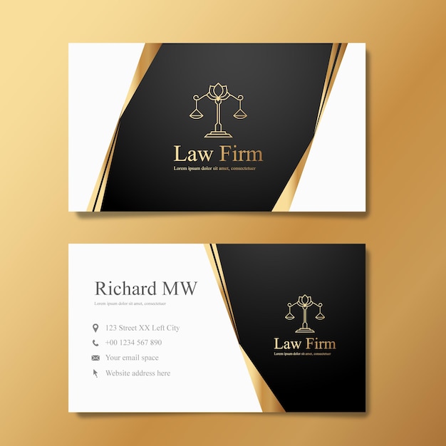 Vector elegant gold lawyer business card