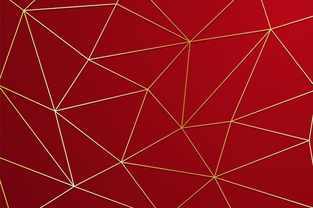 Elegant gold lines on red background