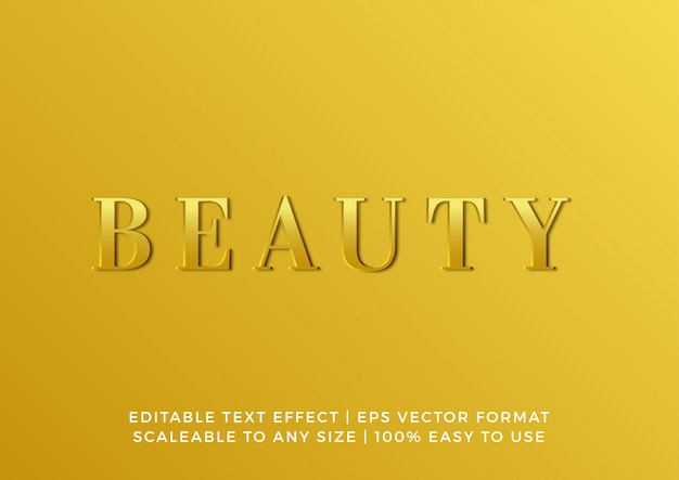 Vector elegant gold minimalist editable text effect