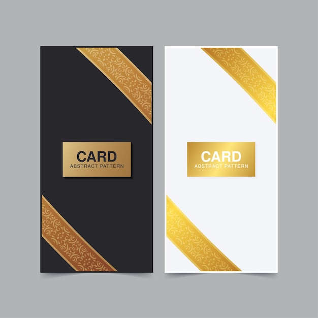 ベクトル エレガントなゴールドパターン カードデザイン