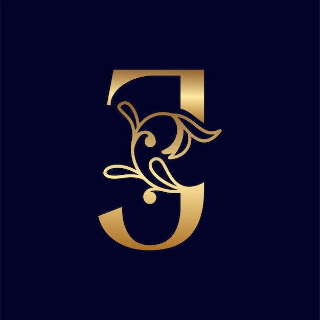 Elegante logo di bellezza reale in oro lettera j