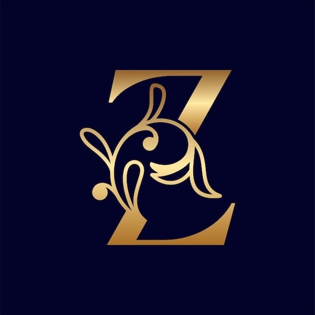 Vector elegant gold royal beauty logo letter z