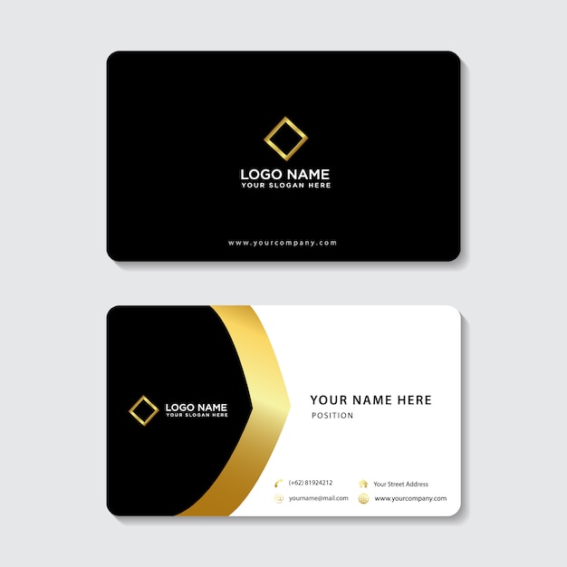 Elegant gold simple business card