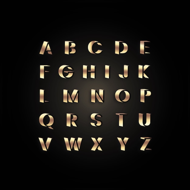 Vector elegant gold text style