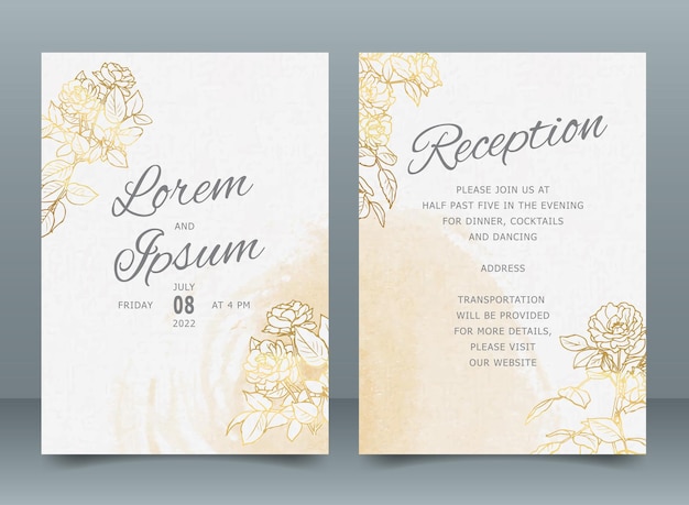 Elegant Gold Wedding Invitation