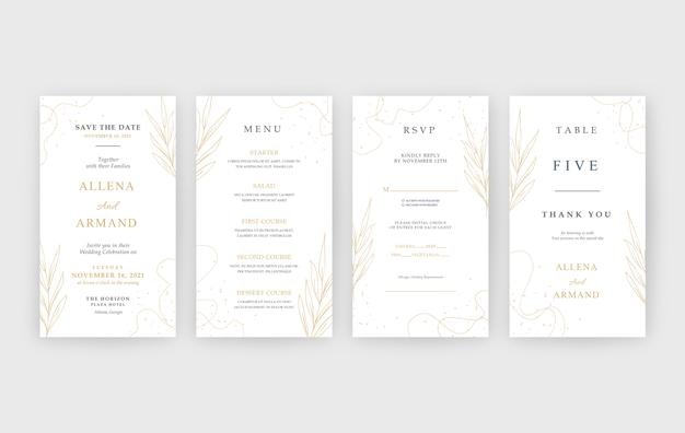 elegant gold and white vertical wedding invitation template