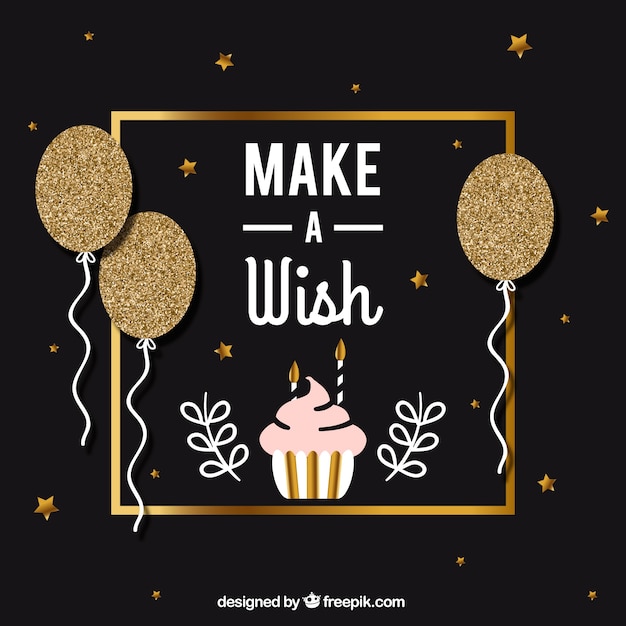 Elegant golden birthday background