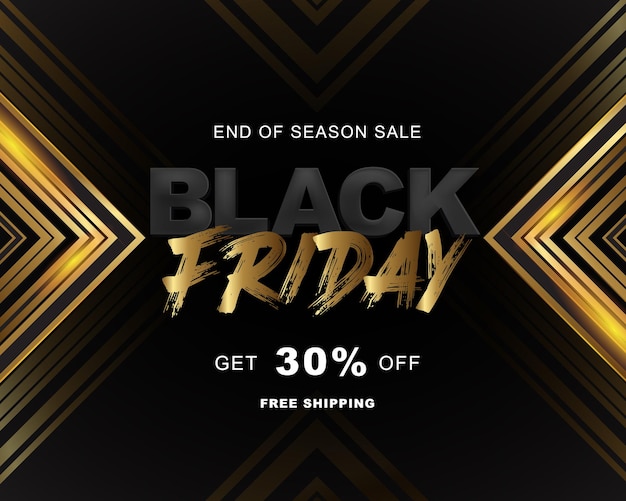 Vector elegant golden black background for black friday event