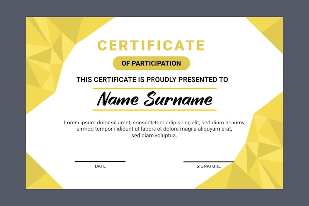 Elegant golden certificate template