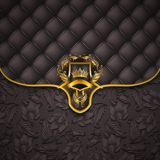 Elegant golden frame banner