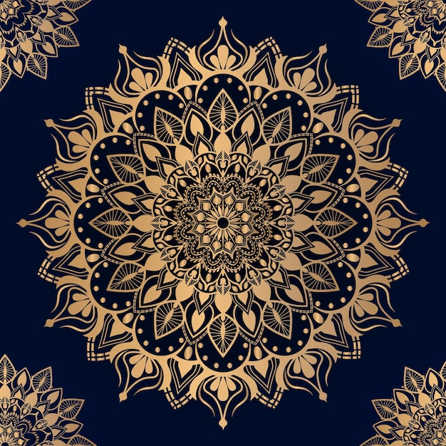 Elegant golden gradient mandala background