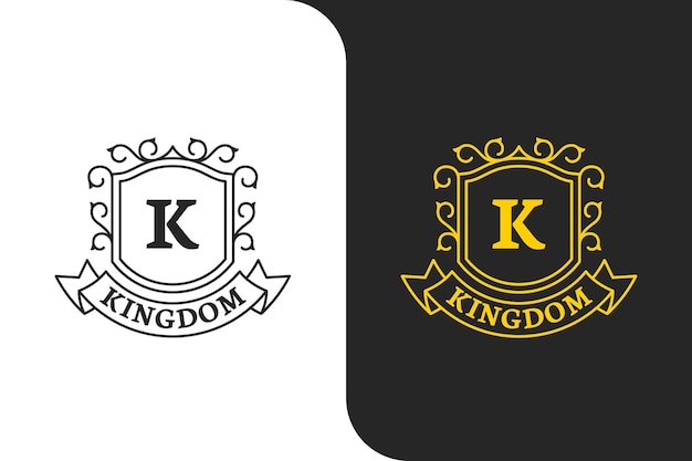 Elegante golden letter k logo illustration