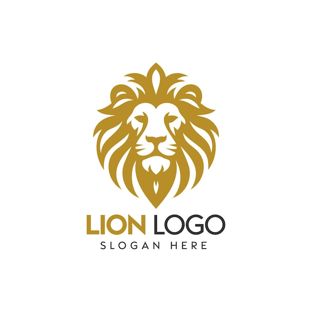 Vector elegant golden lion logo design for corporate branding and identity