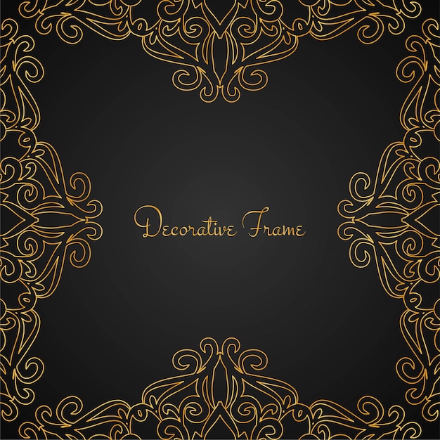 Vector elegant golden luxury frame background