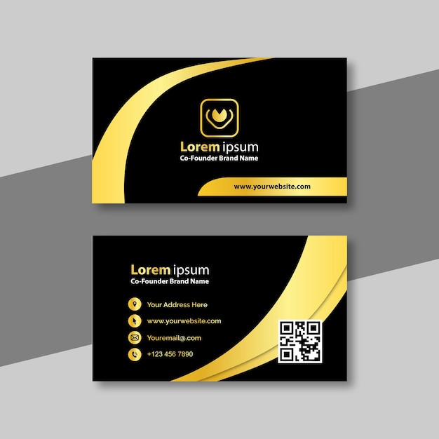 Elegant golden modern business card template