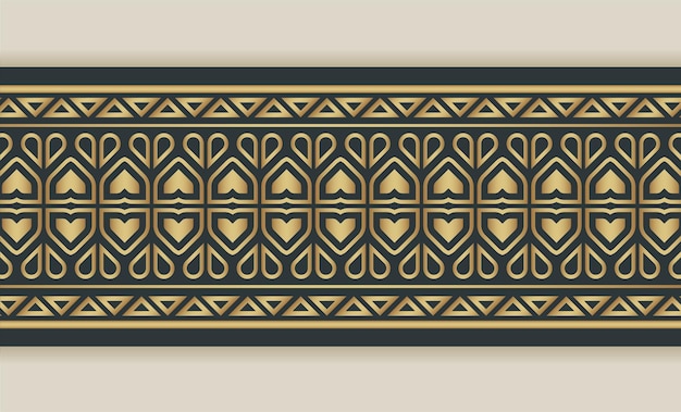 Элегантный золотой декоративный бордюрный шаблон