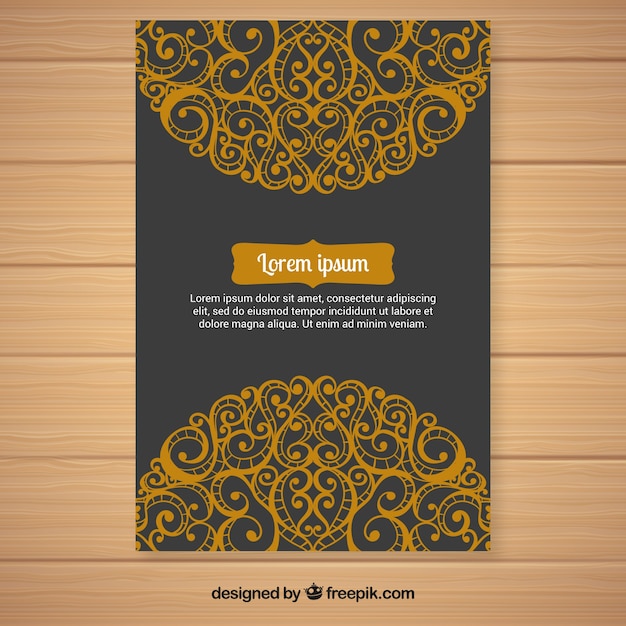 Elegant golden ornamental invitation