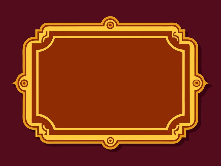 Vector elegant golden photo frame vector with ornate borders on white background