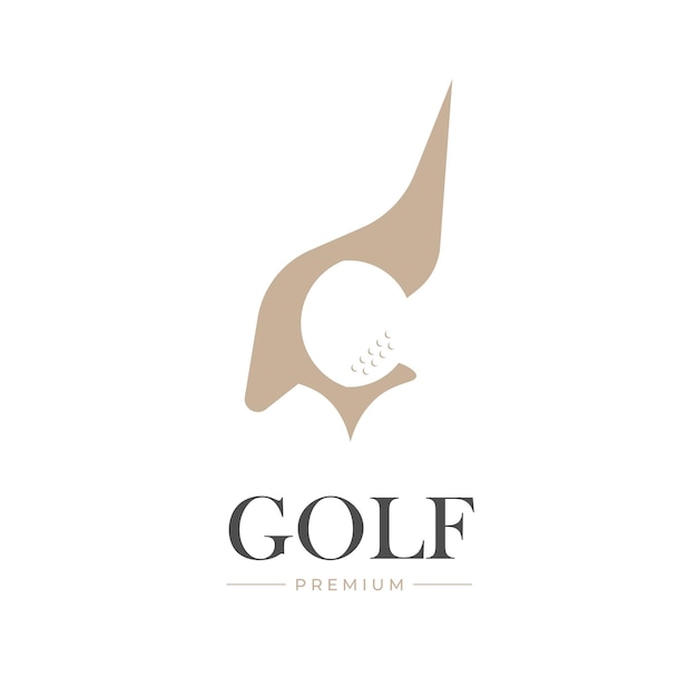 ベクトル エレガントなゴルフシンプルなイラストのロゴ