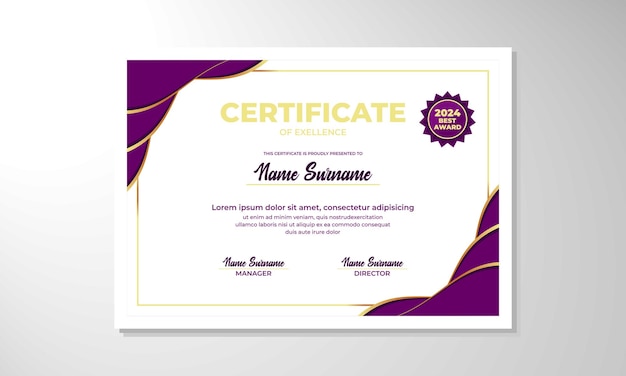 elegant gradient certificate design template