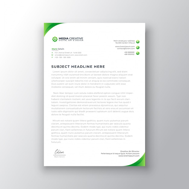 Elegant gradient letterhead template design