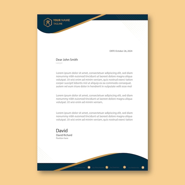 Elegant Gradient Luxury Letterhead voor advocatenkantoren