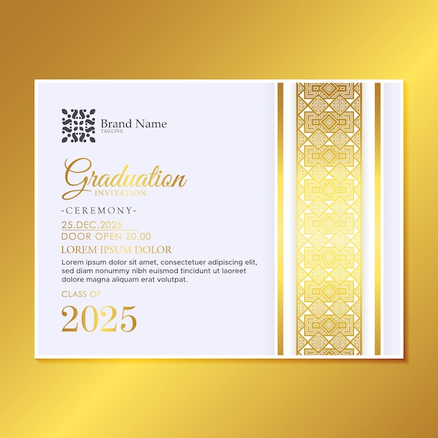 Elegant graduation invitation template with ornamental border