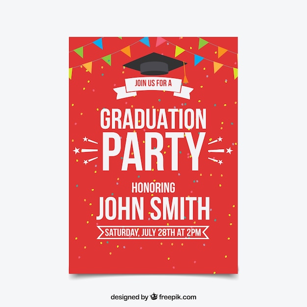 Elegant graduation invitation template