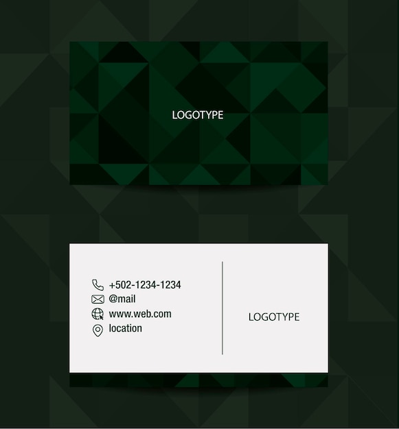 Vector elegant green color geometric business card