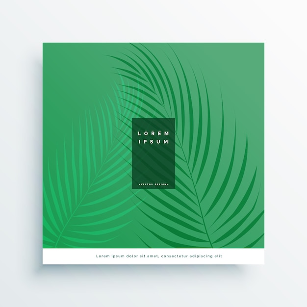 Elegant green leaves card design