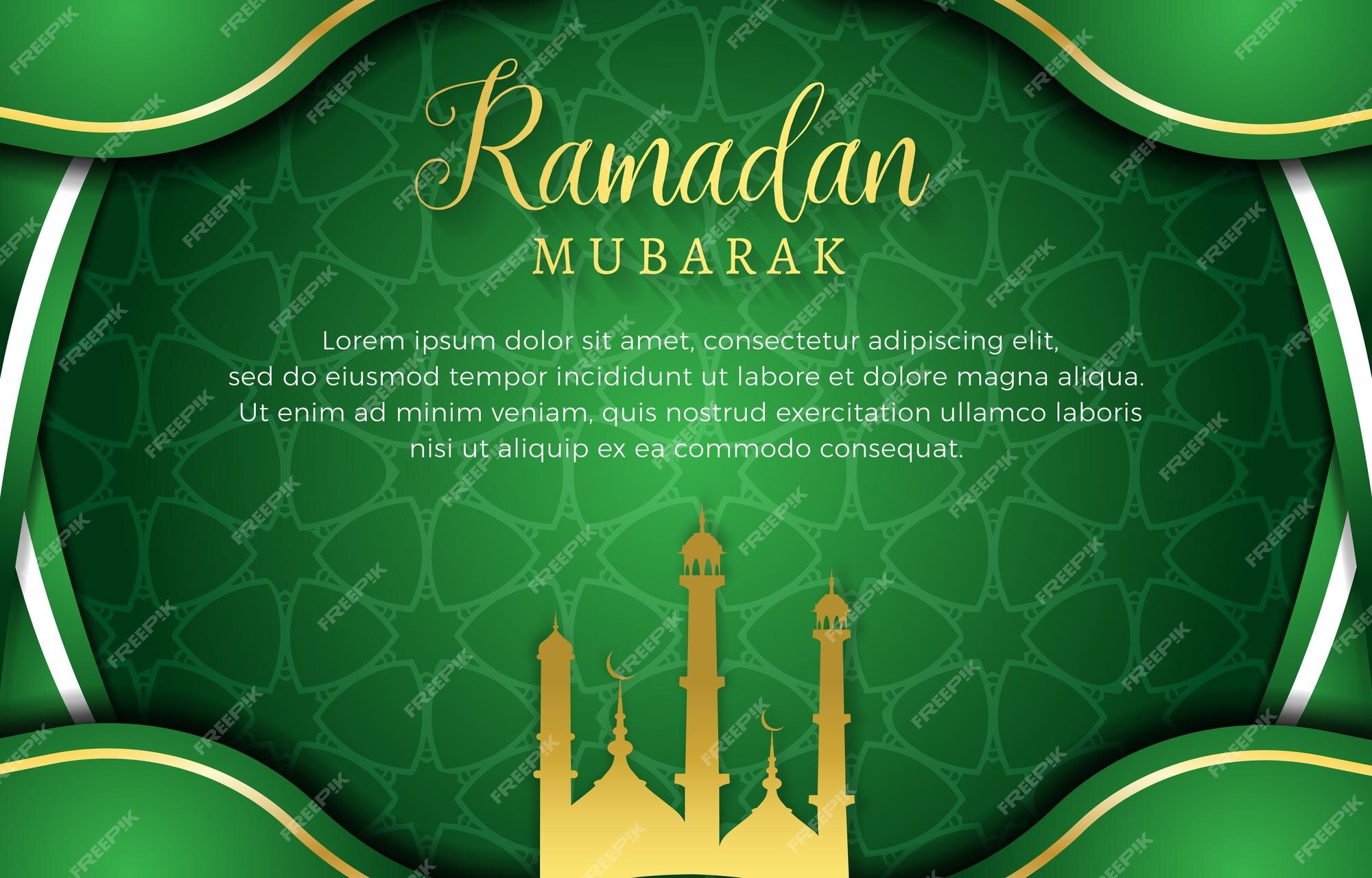 Premium Vector | Elegant green ramadan mubarak 2024 template ...