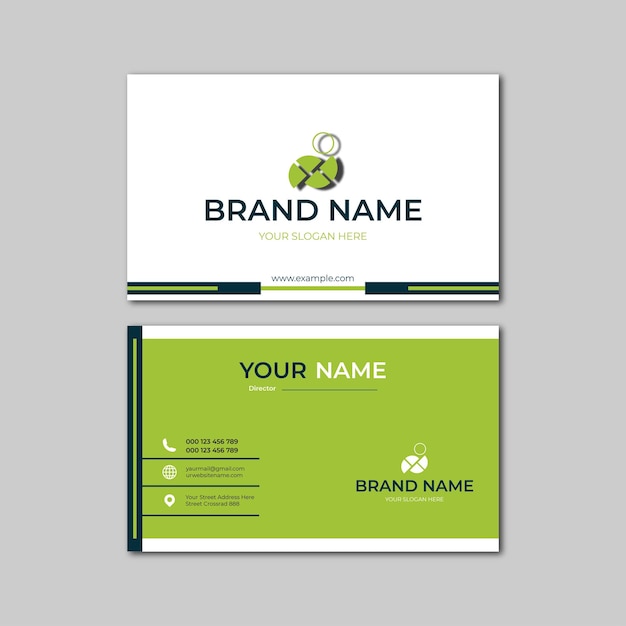 Elegant green and white modern business card design