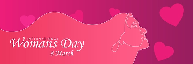 행복한 여성의 날 축하를 위한 어린 소녀의 삽화가 포함된 우아한 연하장 디자인