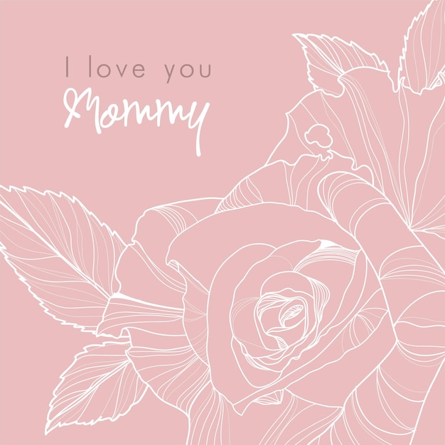 Elegant greeting card with rose mothers day