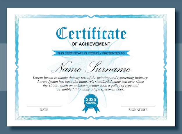 Elegant Guilloche Certificate Template