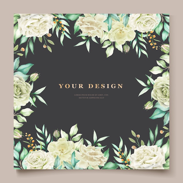 Vector elegant hand drawing wedding invitation floral design