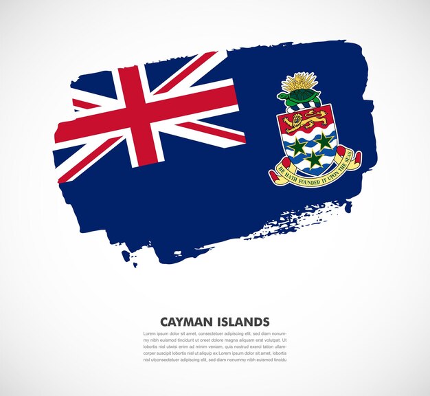 Элегантный нарисованный вручную флаг страны каймановых островов на белом фоне