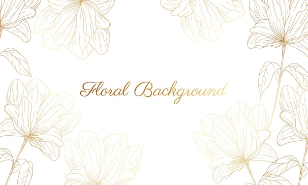 Elegant hand drawn golden floral element background