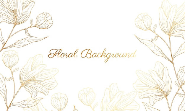 elegant hand drawn golden floral element background