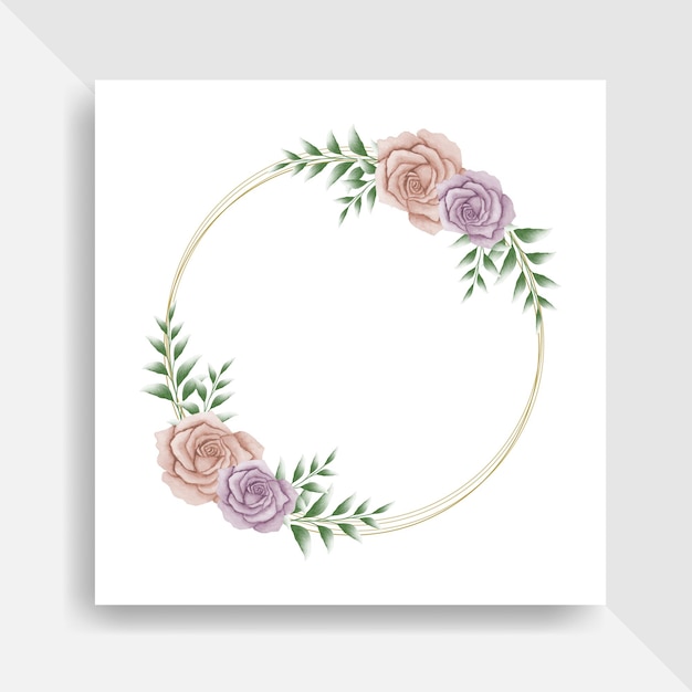 Vector elegant hand drawn watercolor floral frame