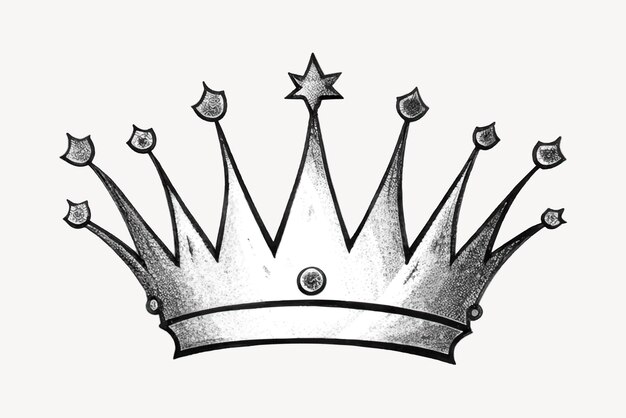 Elegant handdrawn royal crown