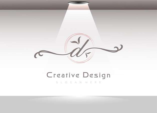 Elegant handschrift letter D logo sjabloon