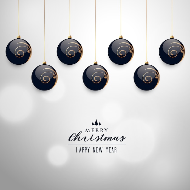 Vector elegant hanging christmas balls vector background